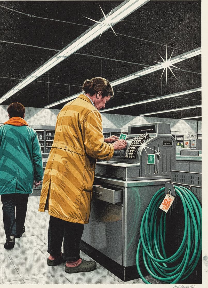 Doris Peeling the Stickers — Anya Pietrowski · MODULAR one-of-a-kind original