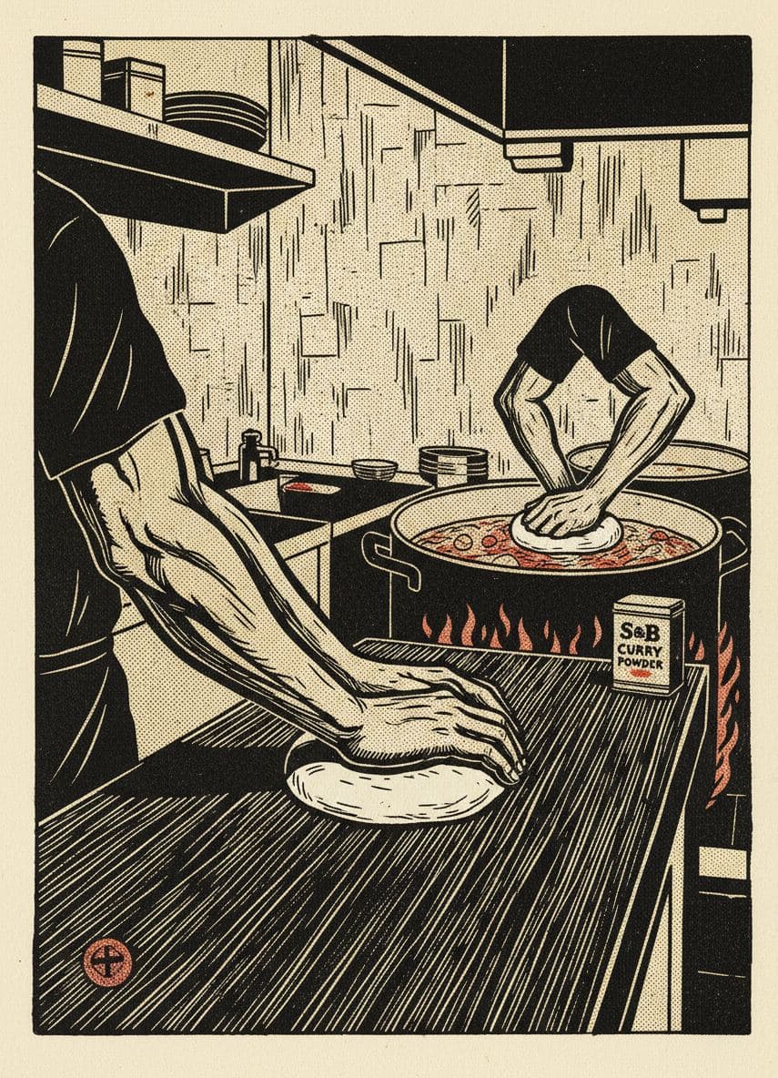Kneading Dough in Shibuya — Hilda Prosser · MODULAR one-of-a-kind original
