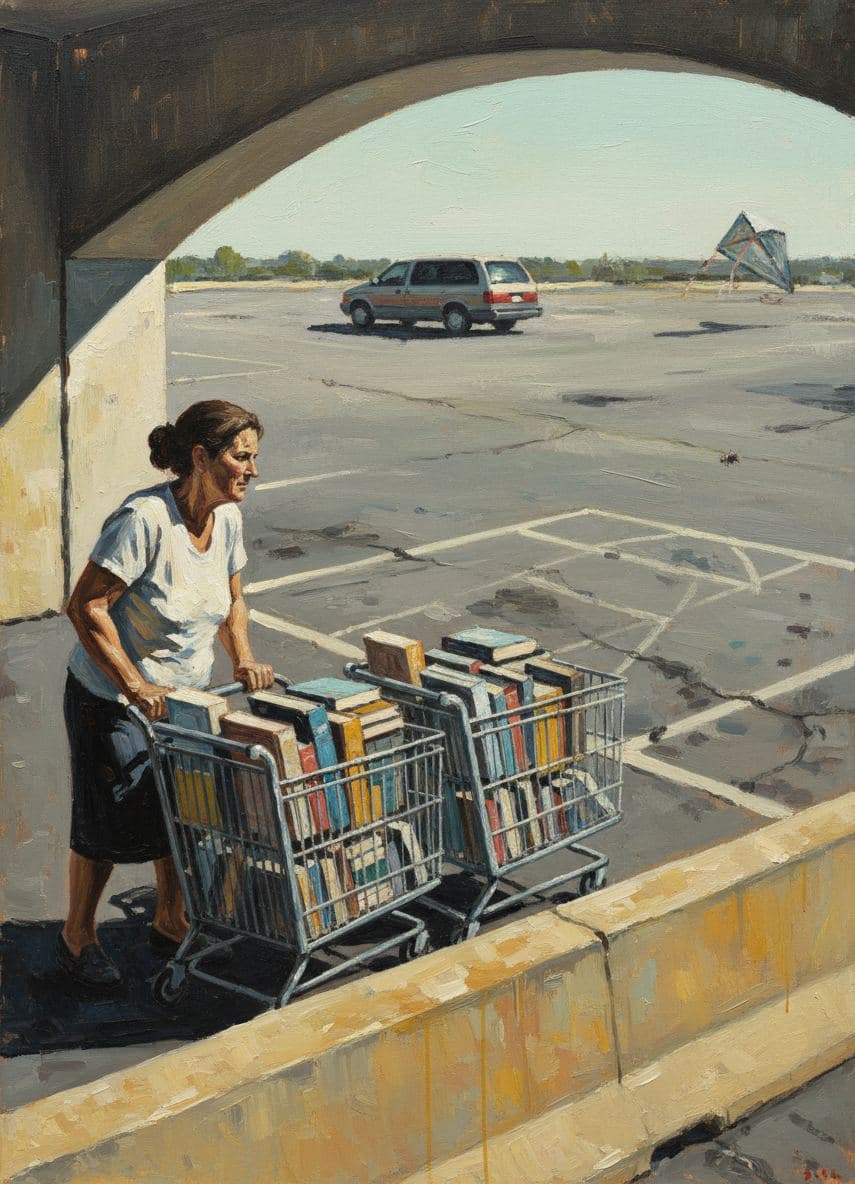 Rosa Pushing the Books — Stefan Tannhäuser · MODULAR one-of-a-kind original