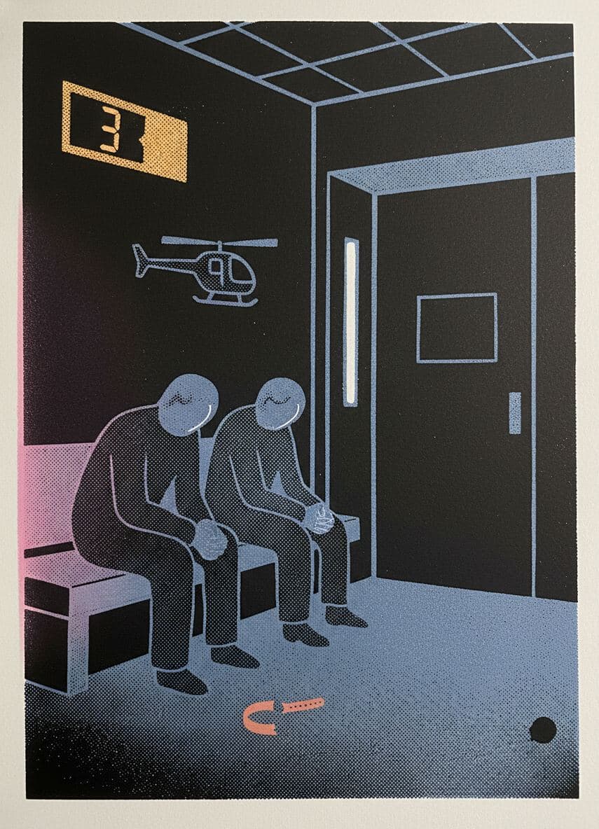The Helicopter Arrives — Hilda Prosser · MODULAR one-of-a-kind original