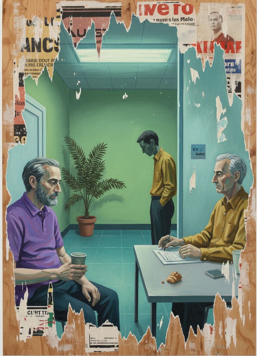 Three Men in Waiting — Irmela Bechmann · MODULAR one-of-a-kind original