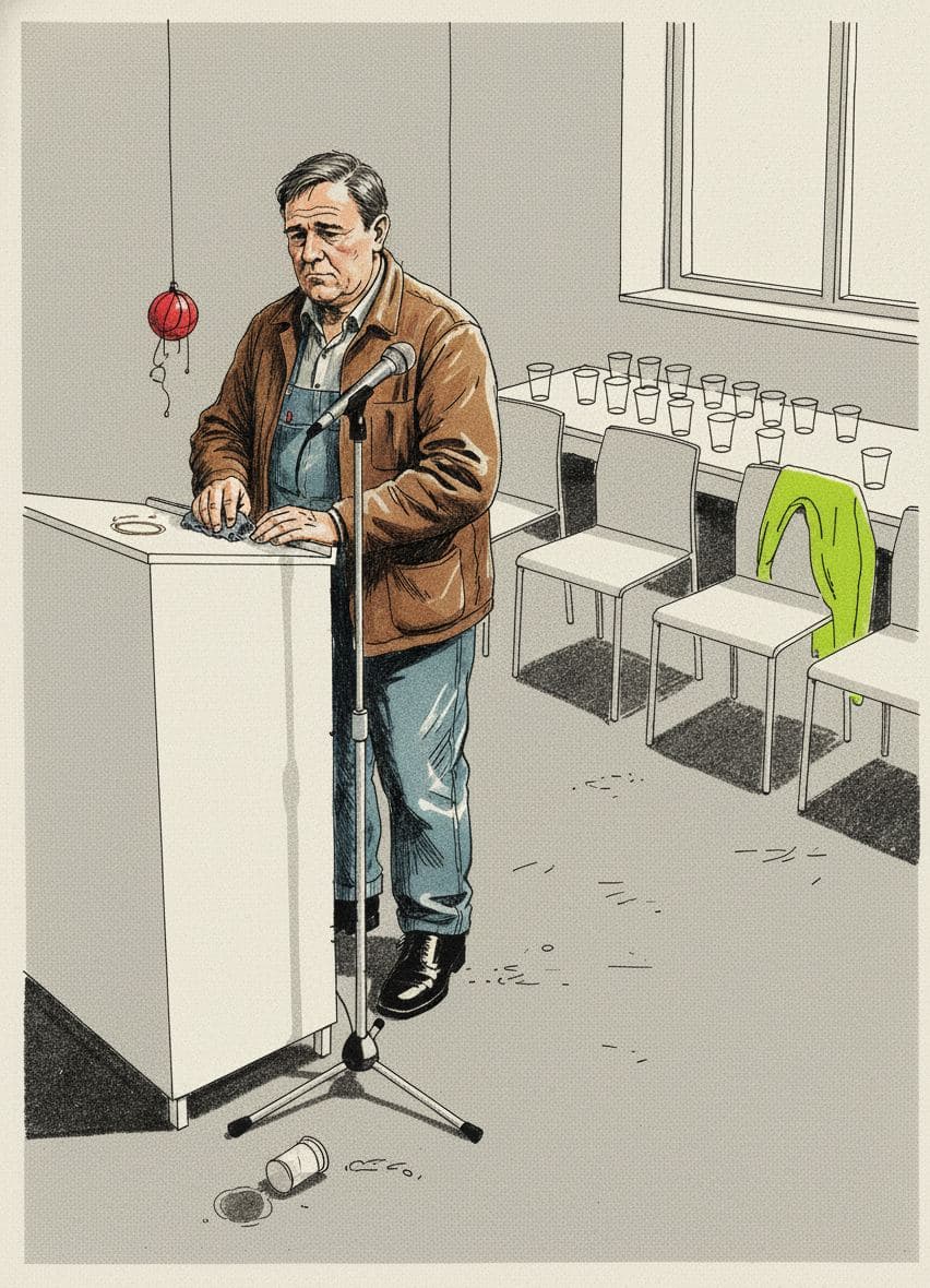 Walter Scrubbing the Stand — Stefan Tannhäuser · MODULAR one-of-a-kind original
