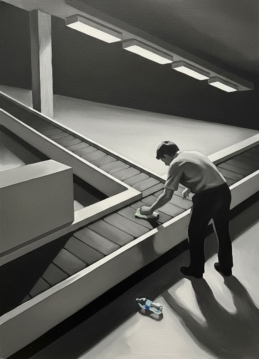 Wiping the Conveyor Belt — Viktor Eklund · MODULAR one-of-a-kind original