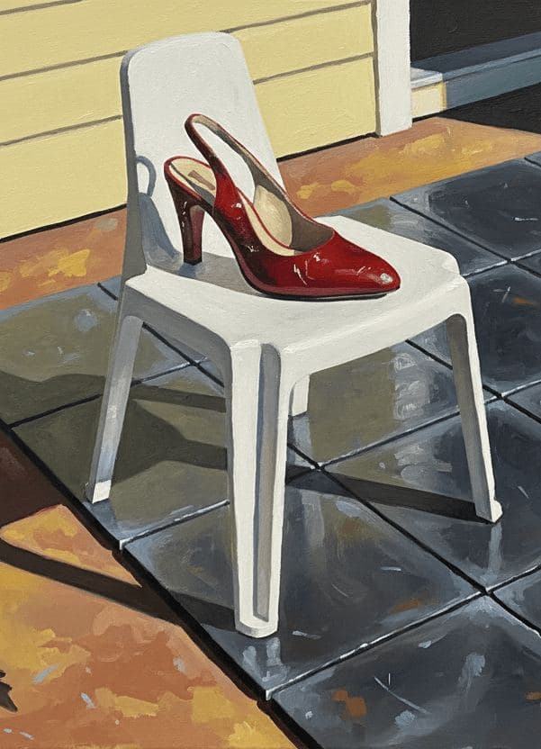 Adirondack Chair with a Scarlet Shoe — Stefan Tannhäuser · MODULAR one-of-a-kind original