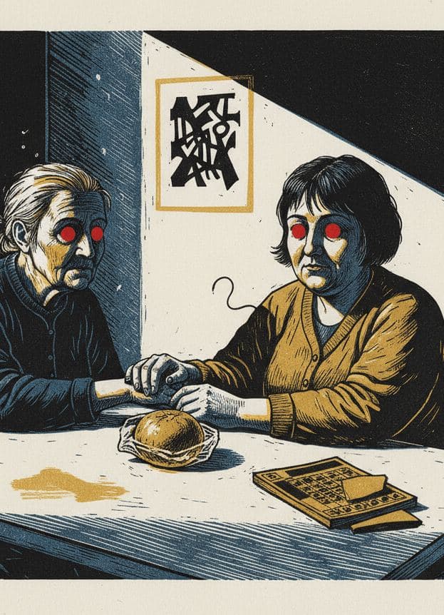Agnes Gripping Evelyn's Wrist — Yuko Shimizu-Tachibana · MODULAR one-of-a-kind original