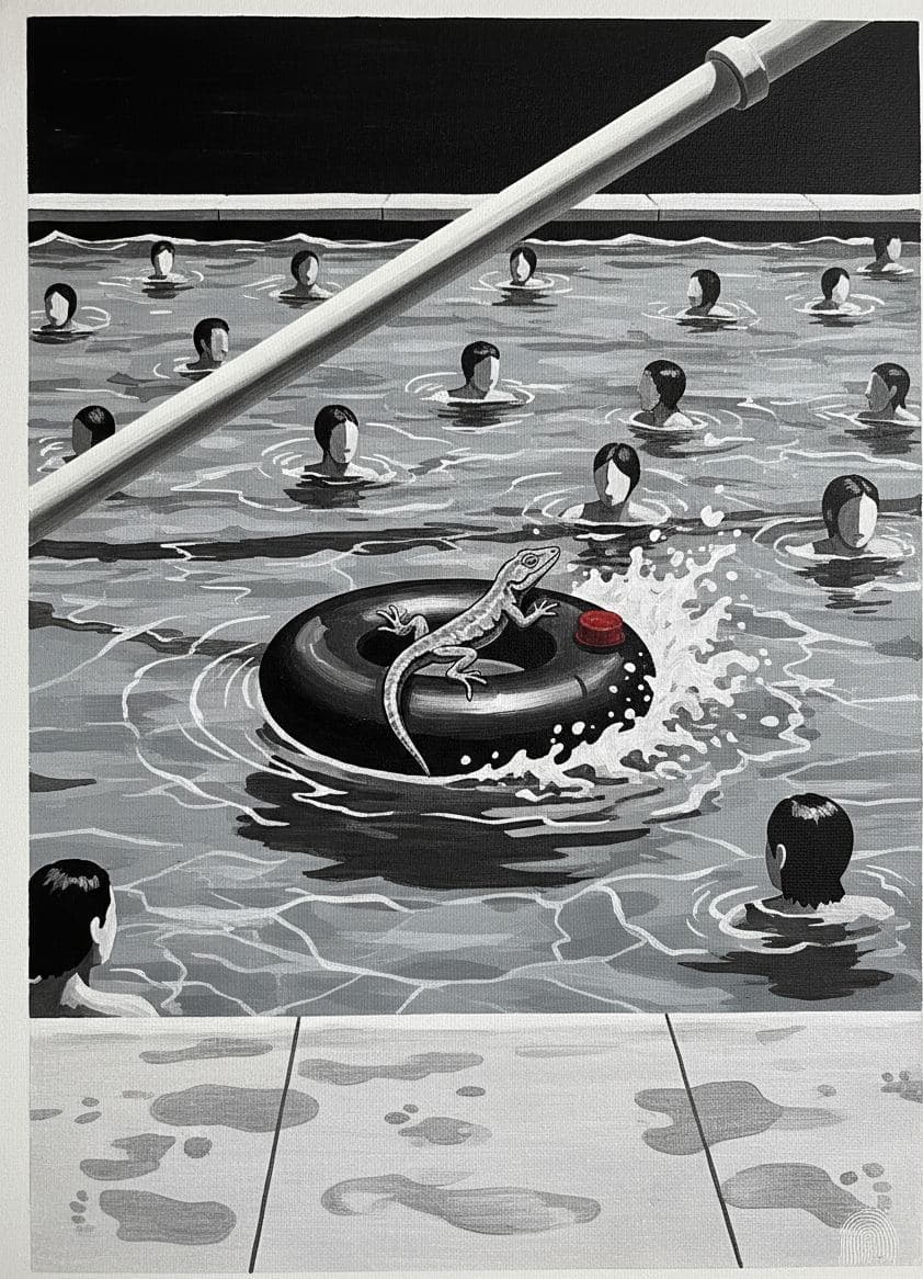 Anole Surviving the Current — Viktor Eklund · MODULAR one-of-a-kind original
