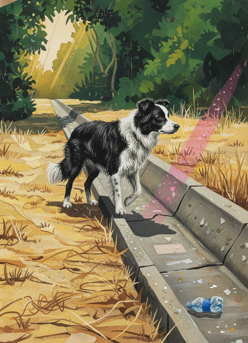 Border Collie Anticipates the Turn — Irmela Bechmann · MODULAR one-of-a-kind original