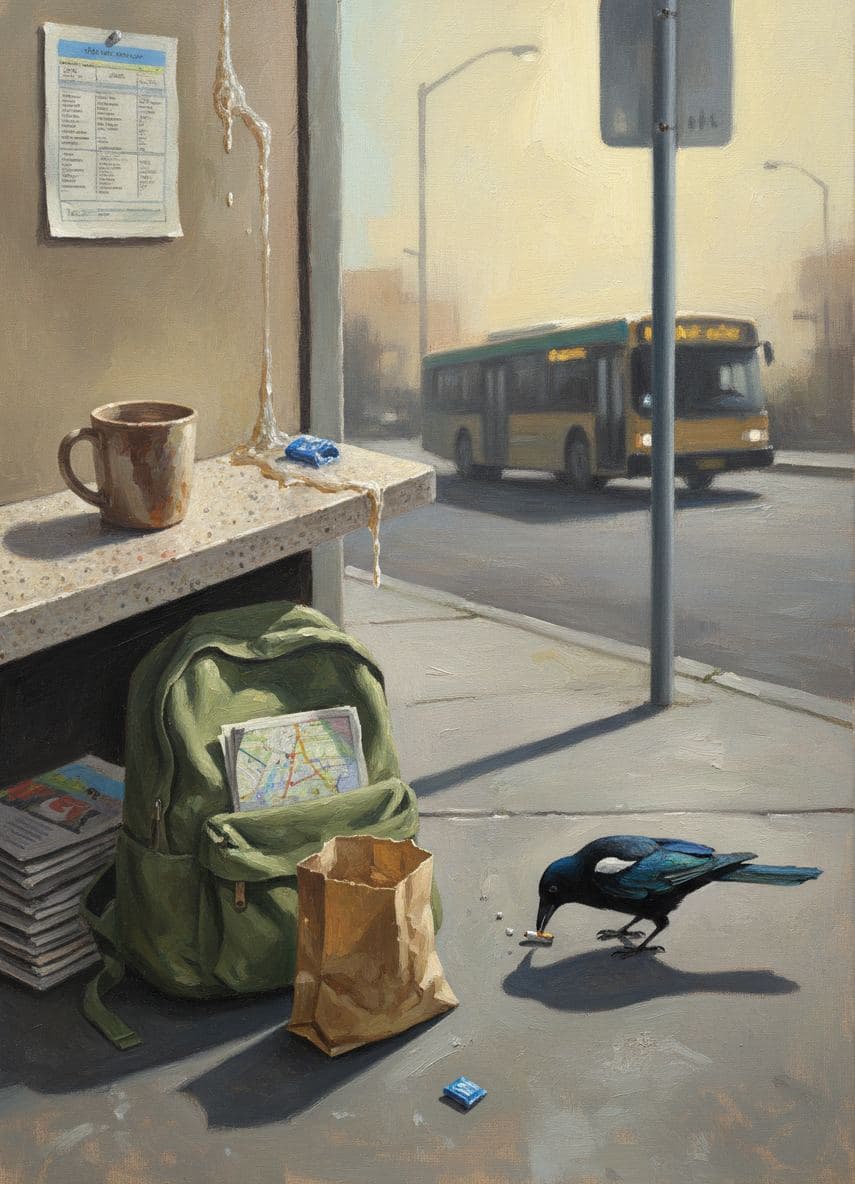 Bus Stop with a Chewing Gum Wrapper — Saskia Vandenberg · MODULAR one-of-a-kind original