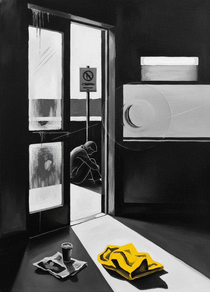 Bus Stop with a Wet Poncho — Viktor Eklund · MODULAR one-of-a-kind original