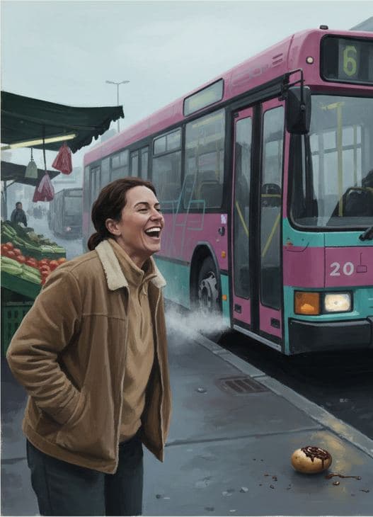 Carnival bus market day — Irmela Bechmann · MODULAR one-of-a-kind original
