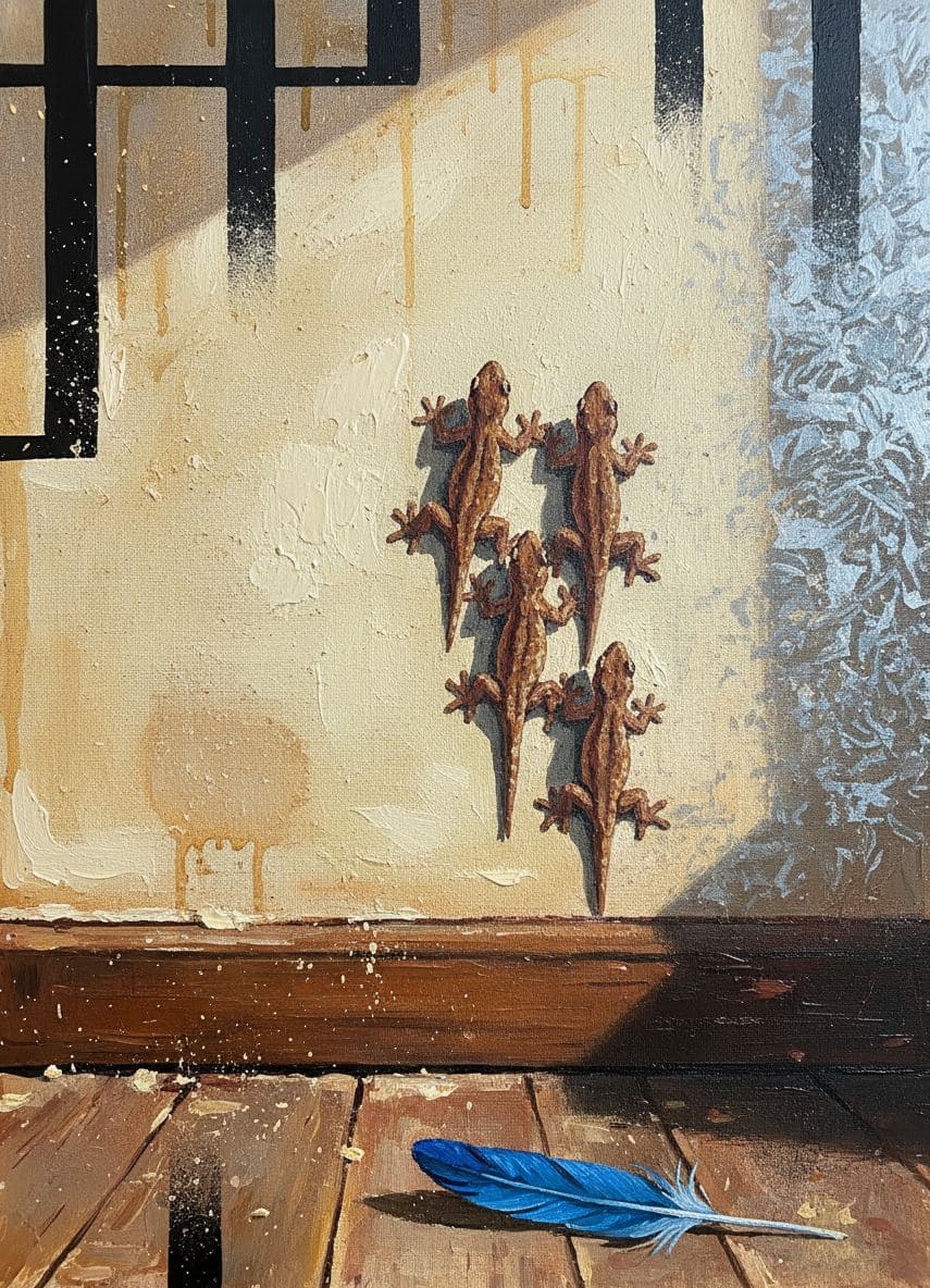 Chipped Wall with Blue Feather — Viktor Eklund · MODULAR one-of-a-kind original