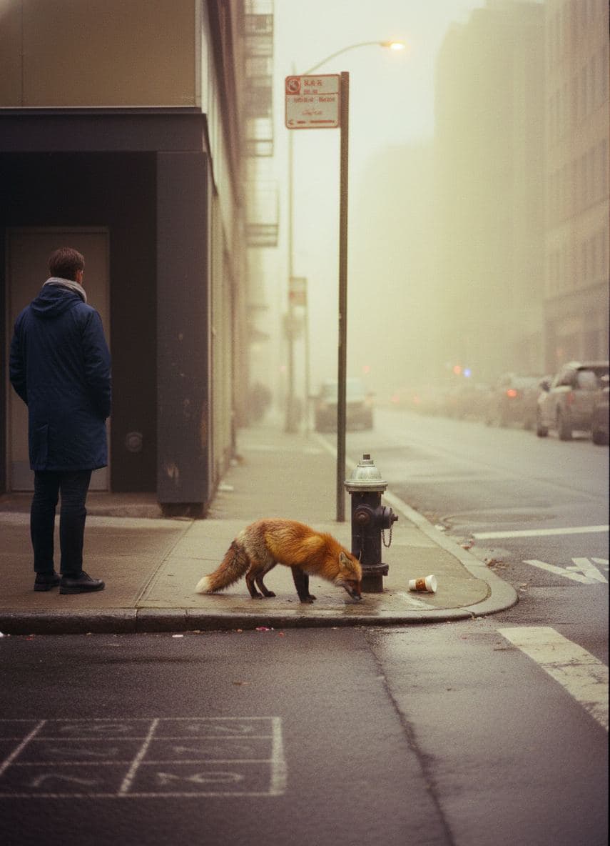 City Crosswalk with One Fox — Viktor Eklund · MODULAR one-of-a-kind original