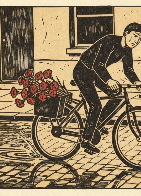 Cobblestone Street with a Crushed Carnation — Anya Pietrowski · MODULAR one-of-a-kind original
