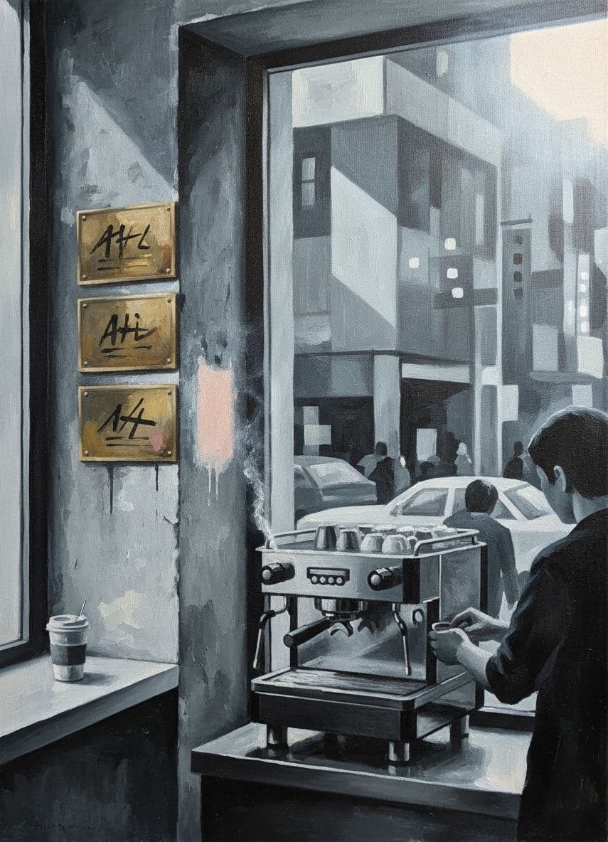 Coffee Shop with a Missing Plaque — Viktor Eklund · MODULAR one-of-a-kind original
