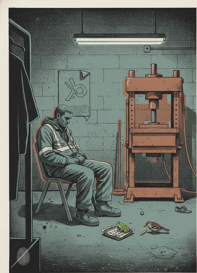 Construction Worker Observing the Frog — Yuko Shimizu-Tachibana · MODULAR one-of-a-kind original