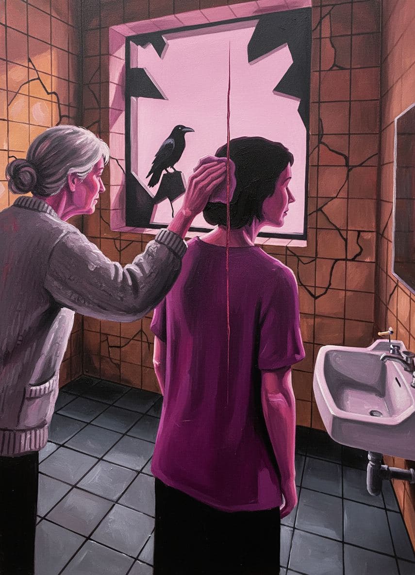 Disused Restroom with a Raven — Viktor Eklund · MODULAR one-of-a-kind original