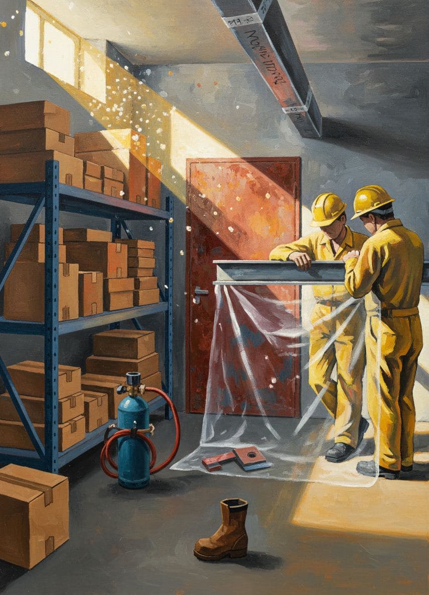 Drywallers Resting Against Plastic — Viktor Eklund · MODULAR one-of-a-kind original