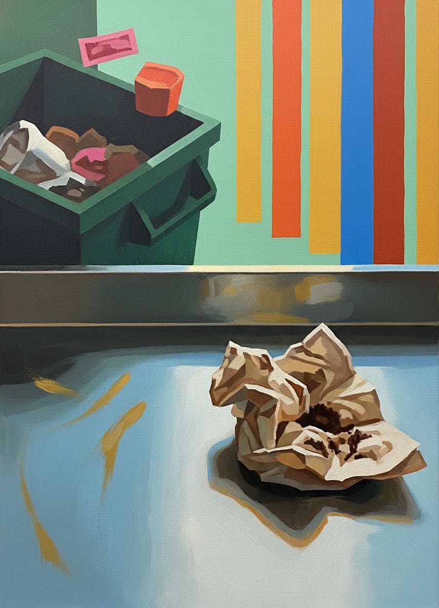 Dumpster Lid with a Condiment Packet — Saskia Vandenberg · MODULAR one-of-a-kind original