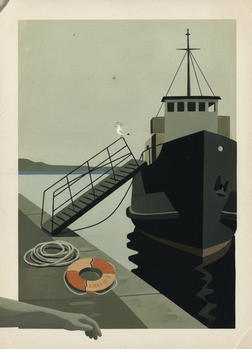 Ferry Moored in the Harbour — Viktor Eklund · MODULAR one-of-a-kind original