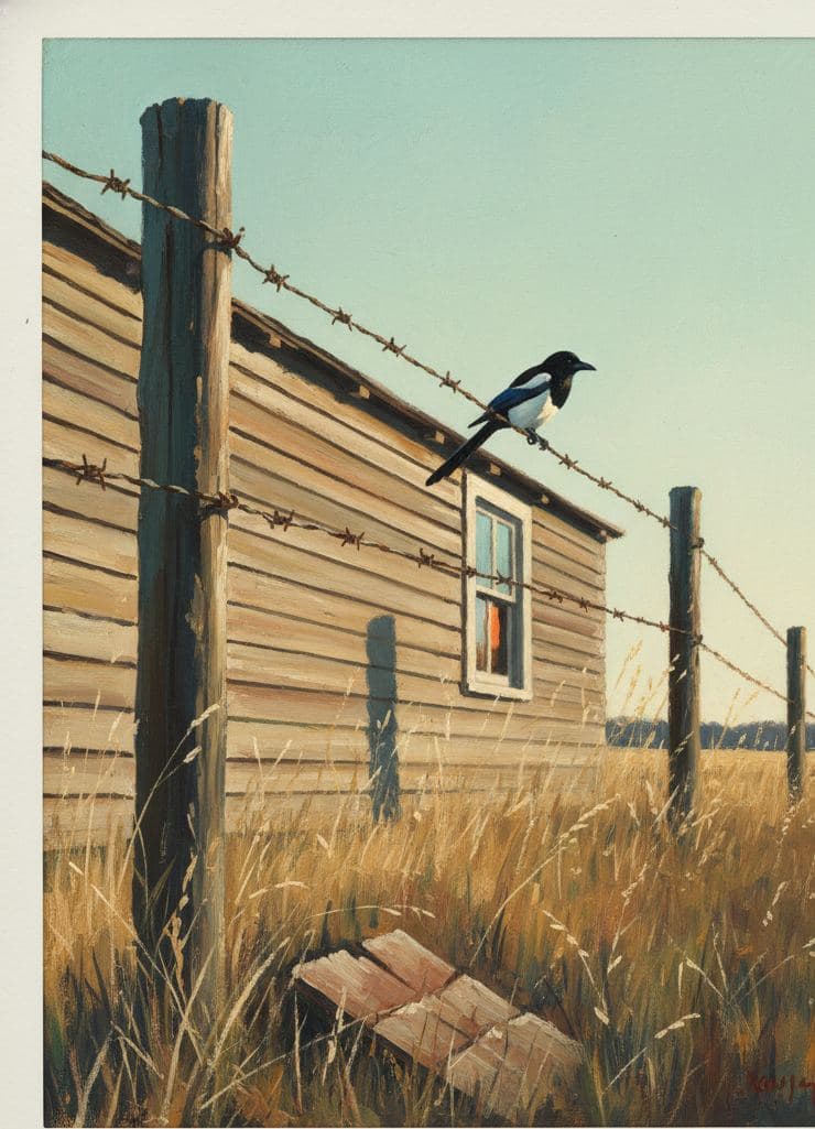 Forgotten Property with a Watchful Crow — Viktor Eklund · MODULAR one-of-a-kind original