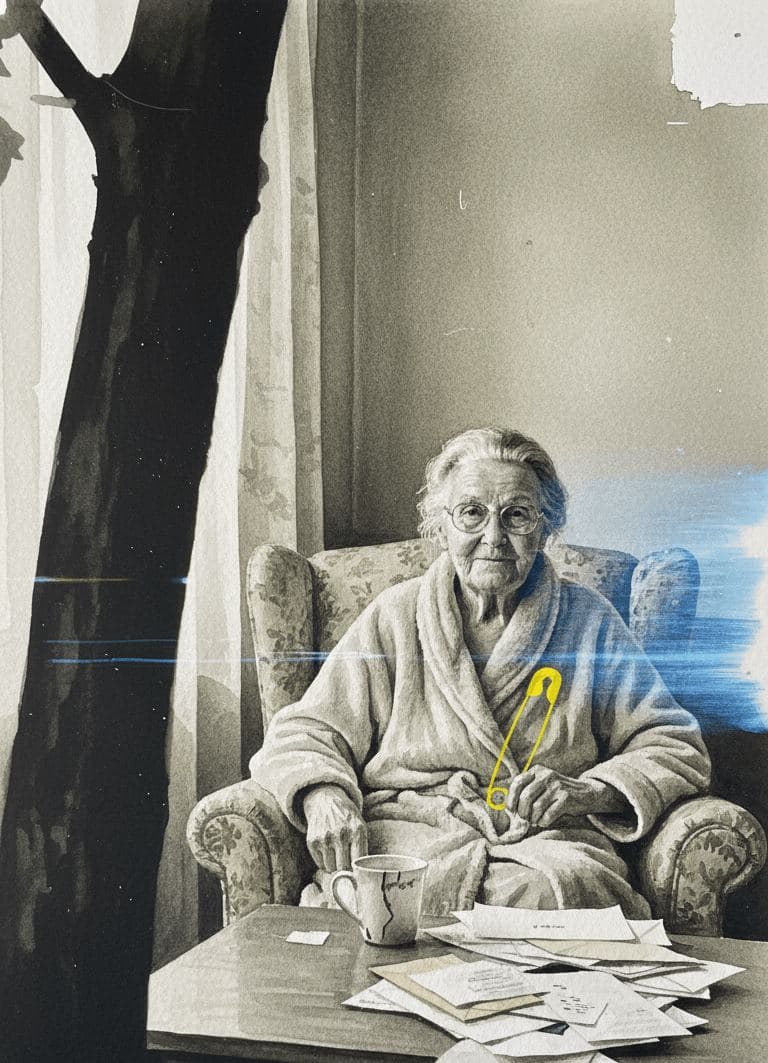Grandmother Watching Television — Wenfeng Lu · MODULAR one-of-a-kind original