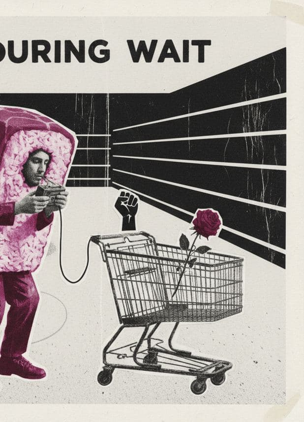Grocery Aisle with a Wilting Rose — Irmela Bechmann · MODULAR one-of-a-kind original