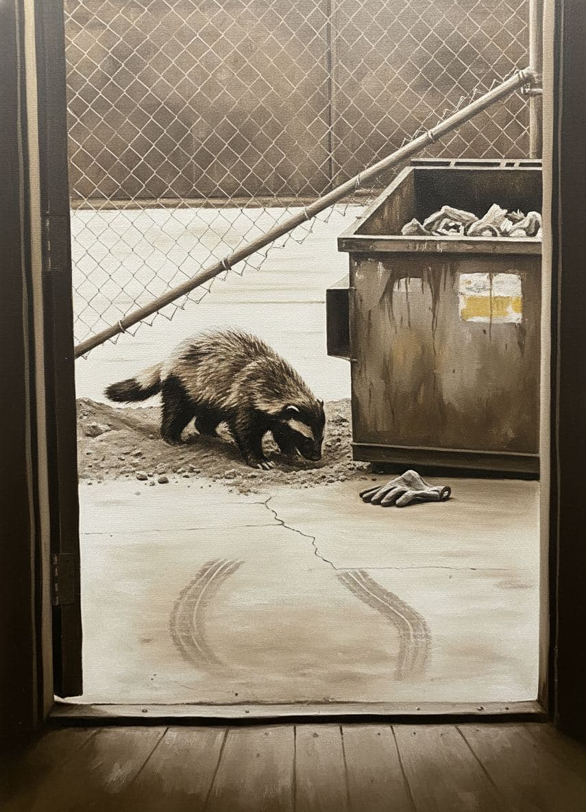 Honey Badger Gets His Dig In — Agnete Holm · MODULAR one-of-a-kind original