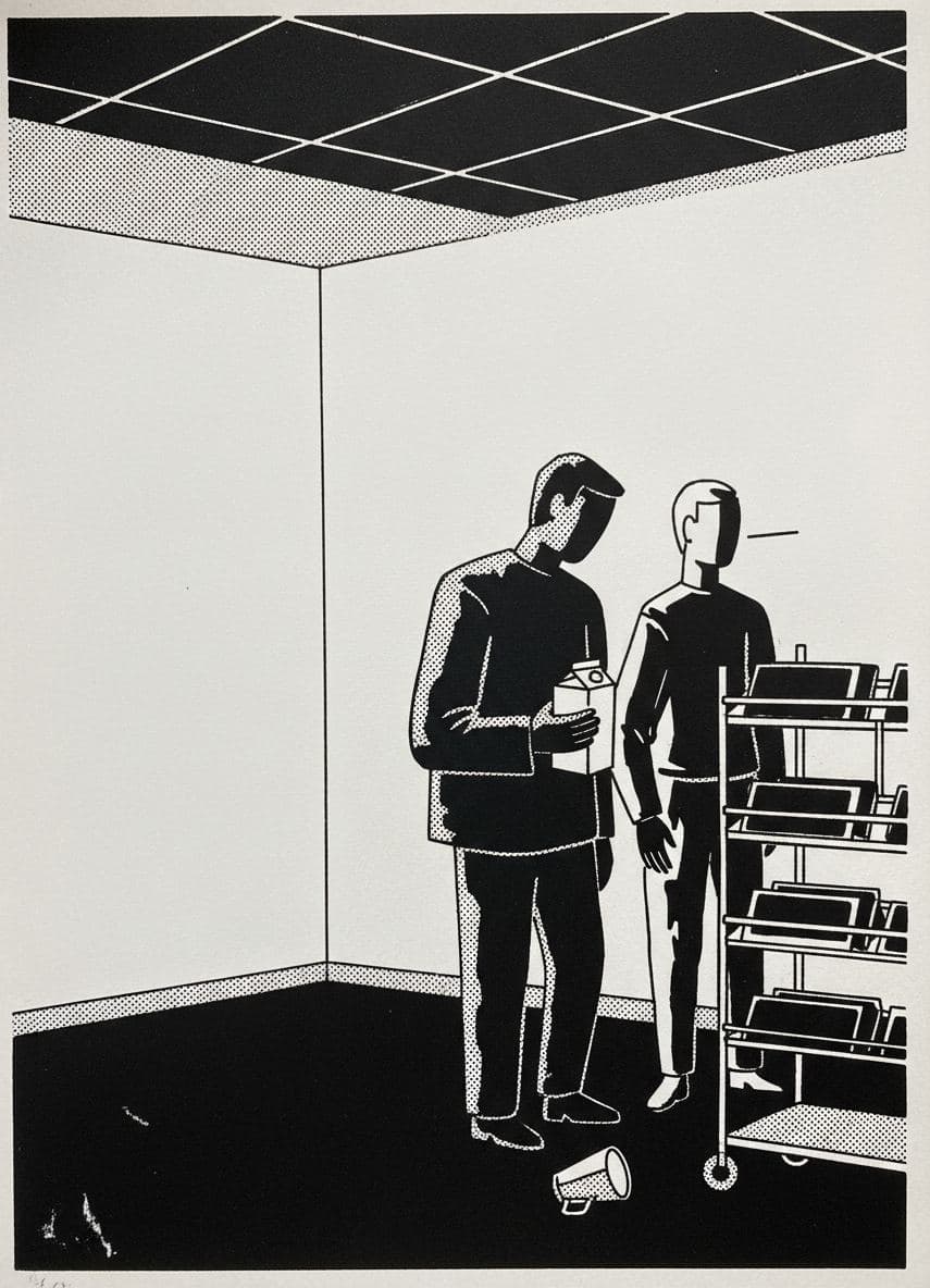 Javier Inspects the Protein Bars — Hilda Prosser · MODULAR one-of-a-kind original