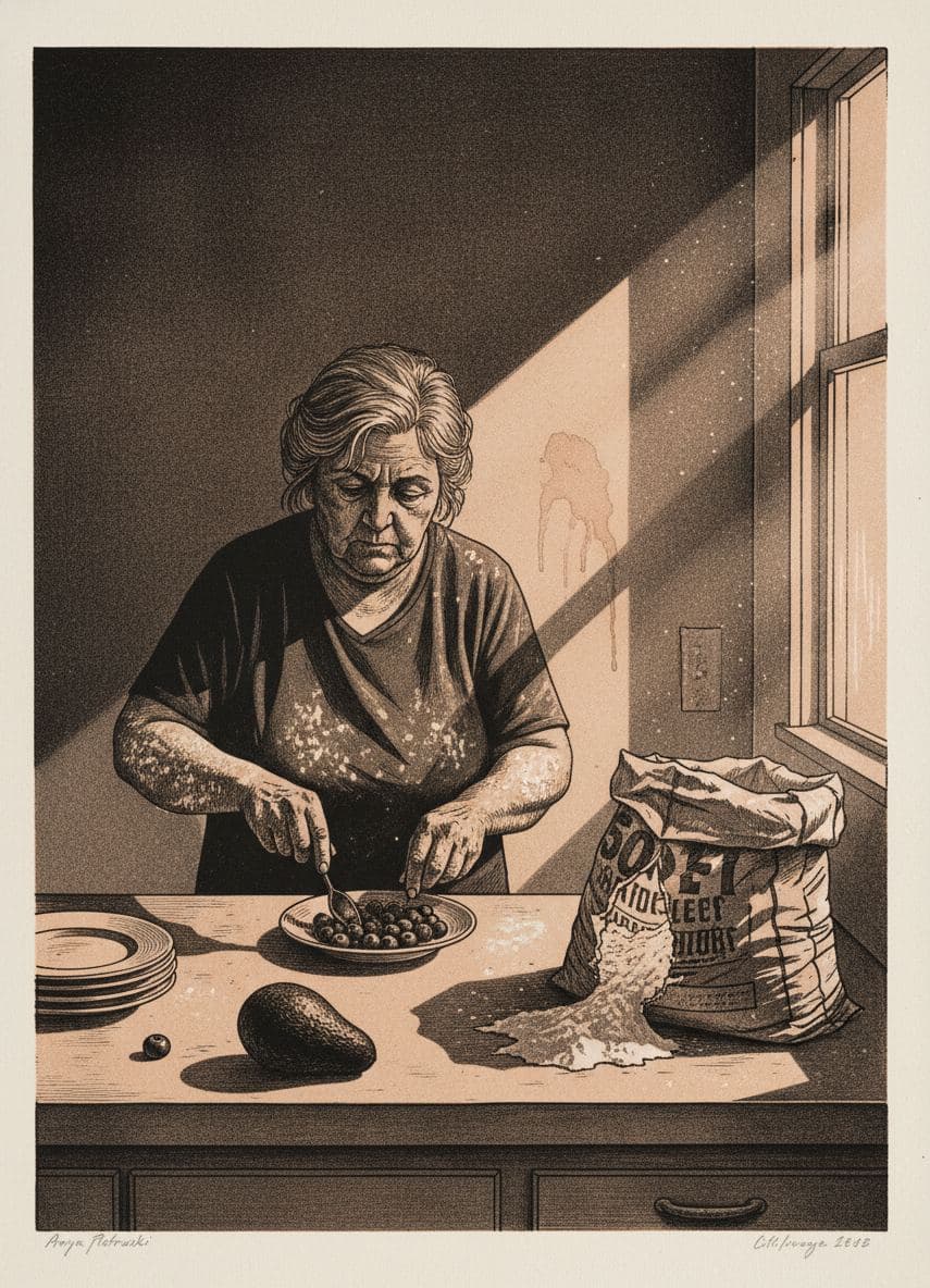 Kitchen with Spilled Flour — Anya Pietrowski · MODULAR one-of-a-kind original