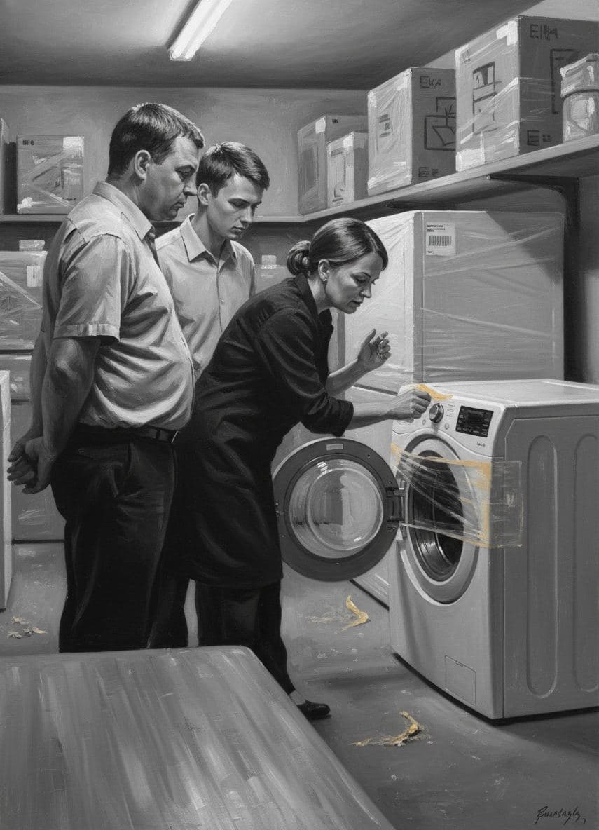 Lena Inspects the Washing Machine — Rafał Zborowski · MODULAR one-of-a-kind original