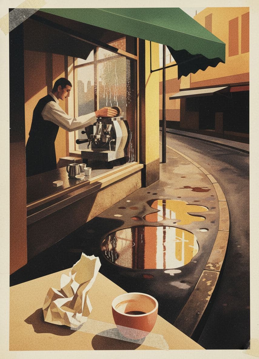 Main Street Rain Glint — Irmela Bechmann · MODULAR one-of-a-kind original