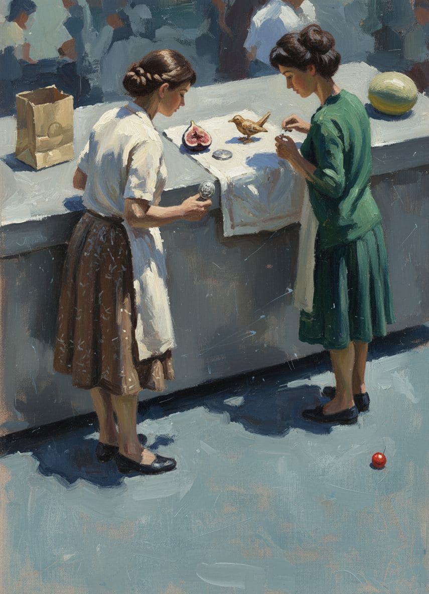 Market Stall with a Rolling Cherry — Saskia Vandenberg · MODULAR one-of-a-kind original