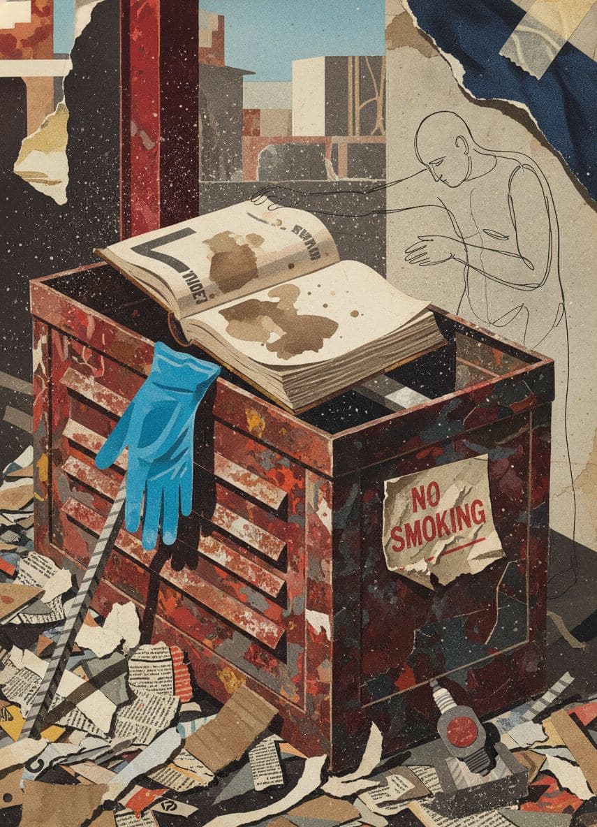 Mechanic Forgetting His Book — Irmela Bechmann · MODULAR one-of-a-kind original