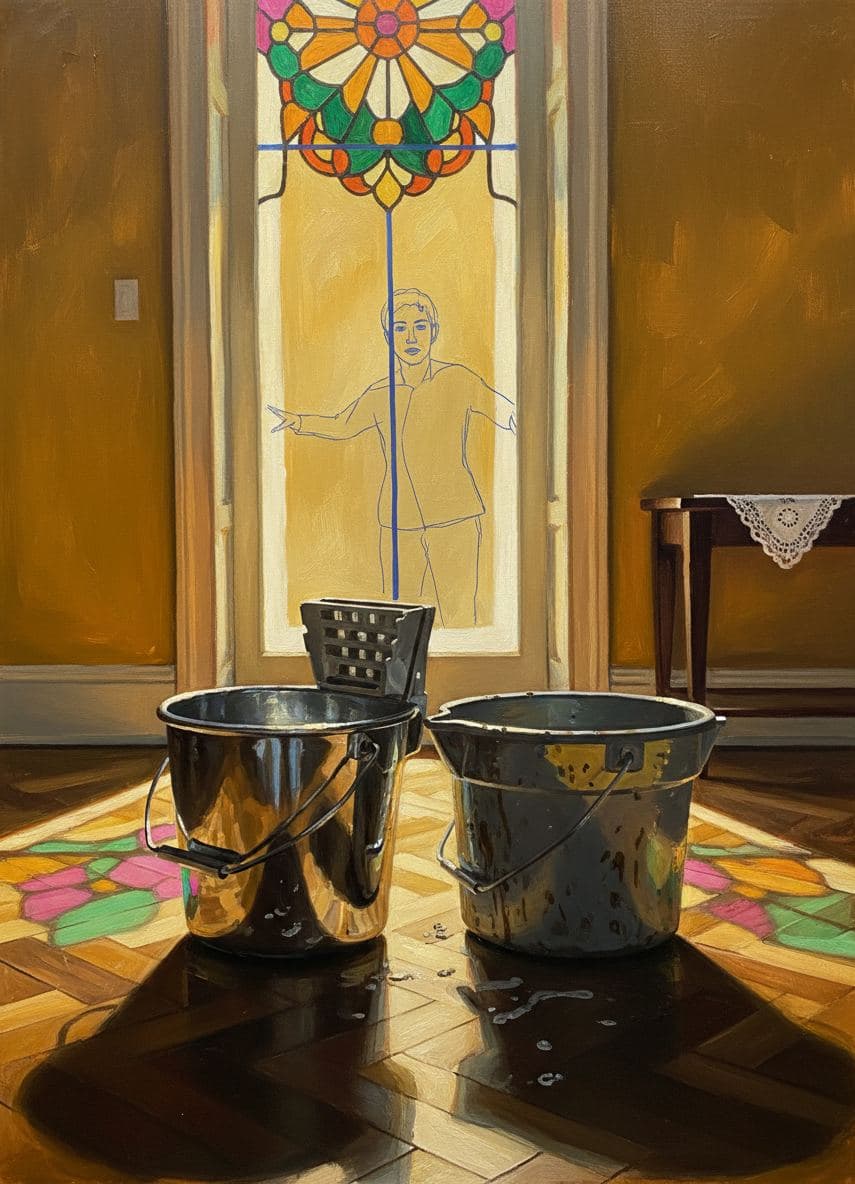 Mop Buckets in a Victorian Parlor — Saskia Vandenberg · MODULAR one-of-a-kind original