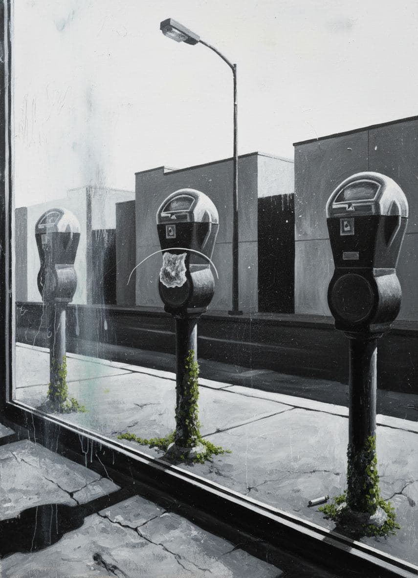 Obsolete Meters on Cracked Asphalt — Viktor Eklund · MODULAR one-of-a-kind original