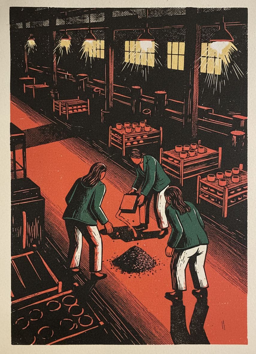 orange floor, late afternoon — Yuko Shimizu-Tachibana · MODULAR one-of-a-kind original
