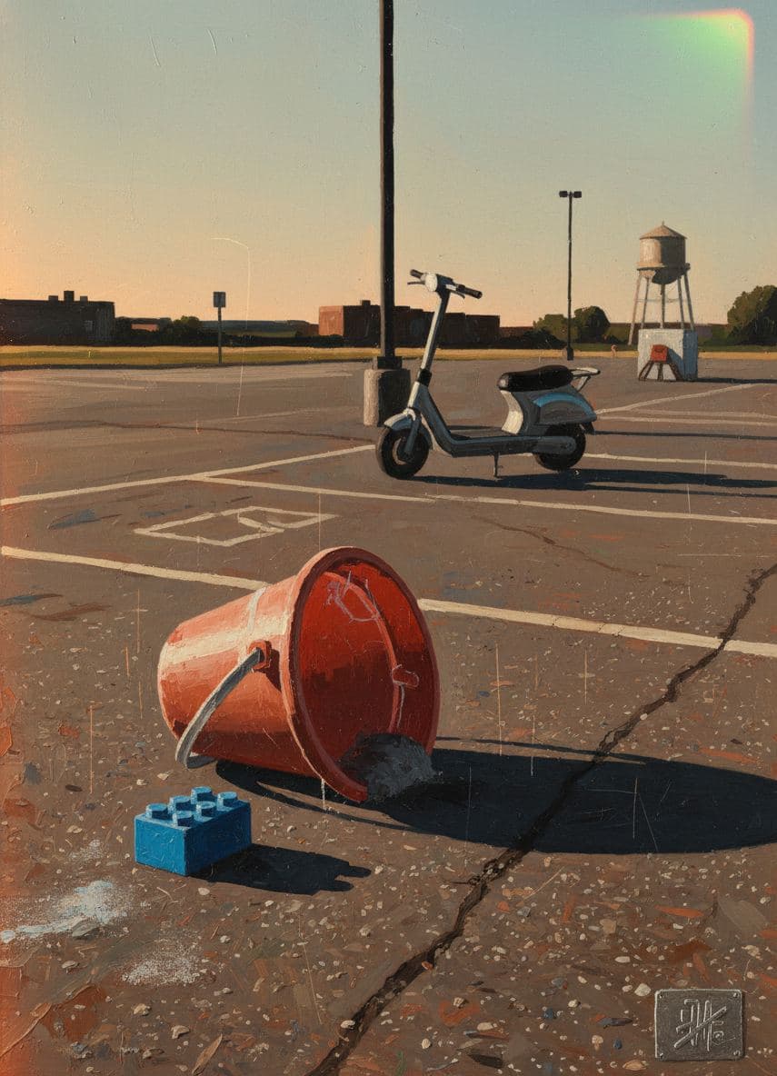 Pail and Scooter at Market Close — Stefan Tannhäuser · MODULAR one-of-a-kind original