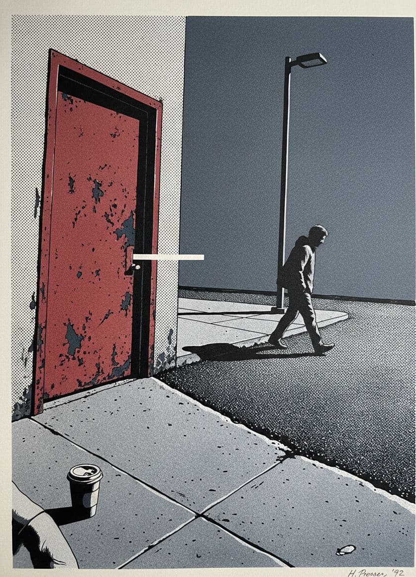 Painting the Door Red — Hilda Prosser · MODULAR one-of-a-kind original
