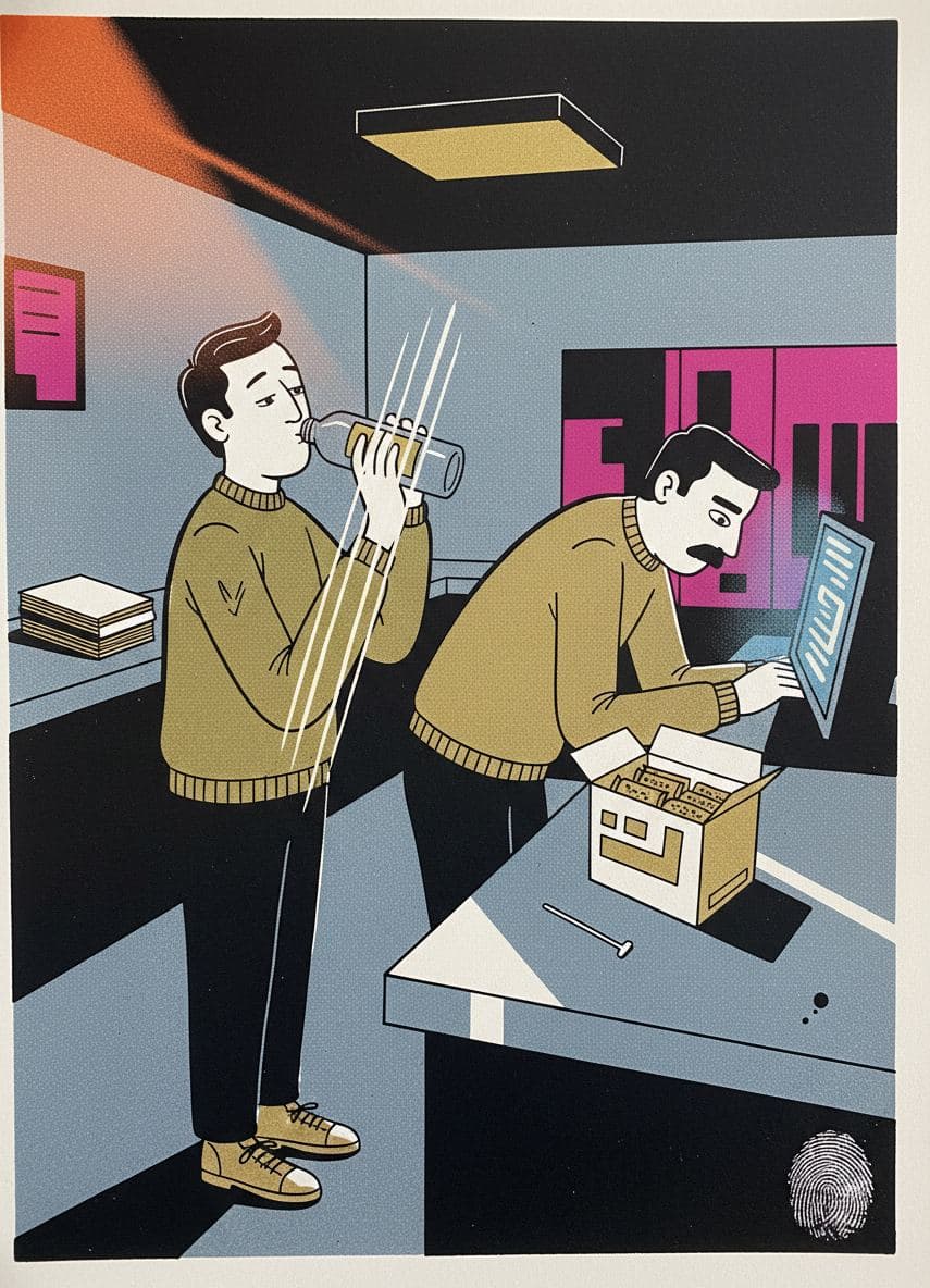Paul Raising the Bottle — Hilda Prosser · MODULAR one-of-a-kind original
