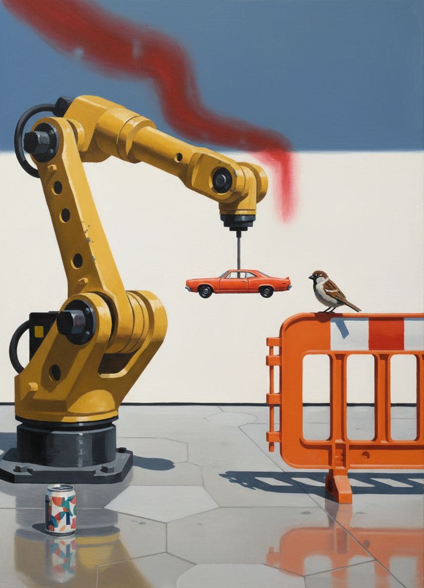 Polished Concrete Floor with a Sparrow — Viktor Eklund · MODULAR one-of-a-kind original
