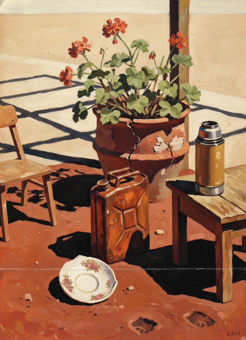 Red Dust Field with a Thermos — Viktor Eklund · MODULAR one-of-a-kind original