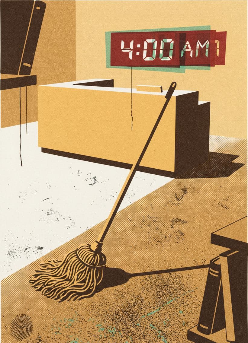 Scrubbing the Early Shift — Hilda Prosser · MODULAR one-of-a-kind original