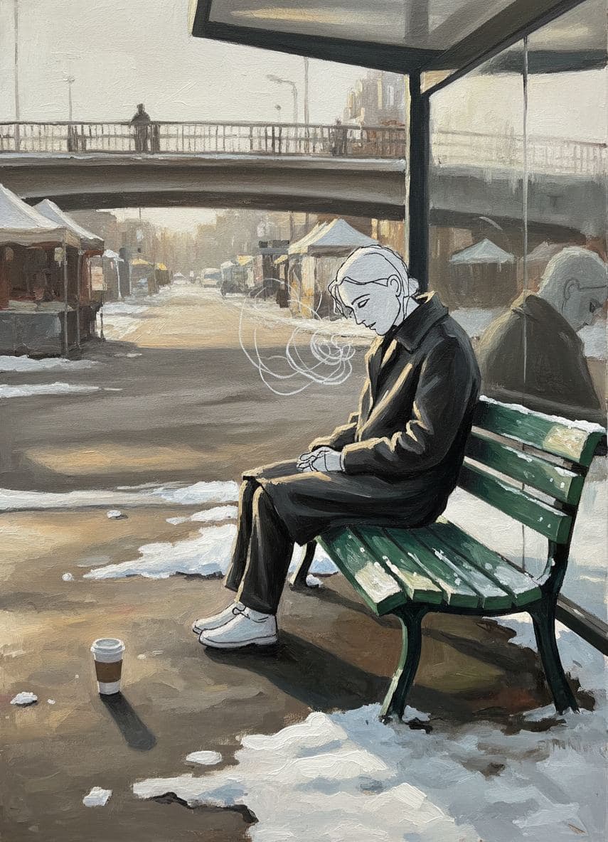 Someone Facing the Cold — Saskia Vandenberg · MODULAR one-of-a-kind original