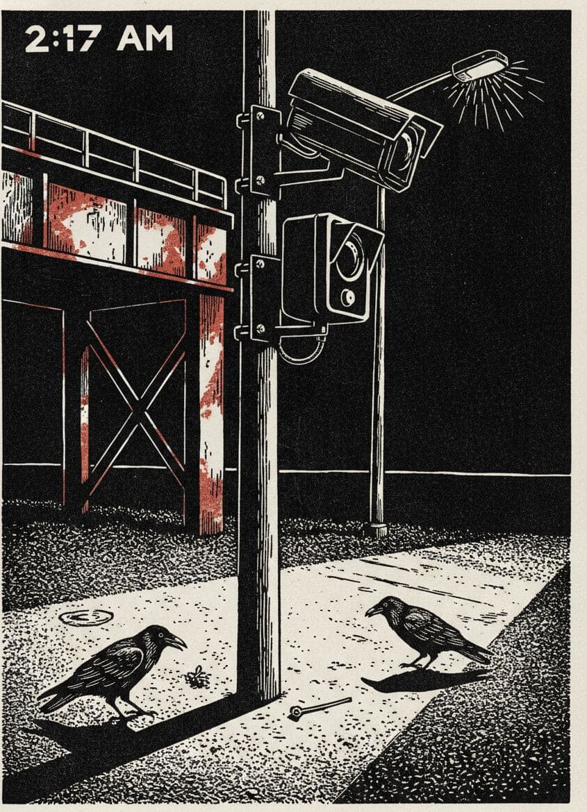 Speed Cameras on a Scuffed Pole — Yuko Shimizu-Tachibana · MODULAR one-of-a-kind original