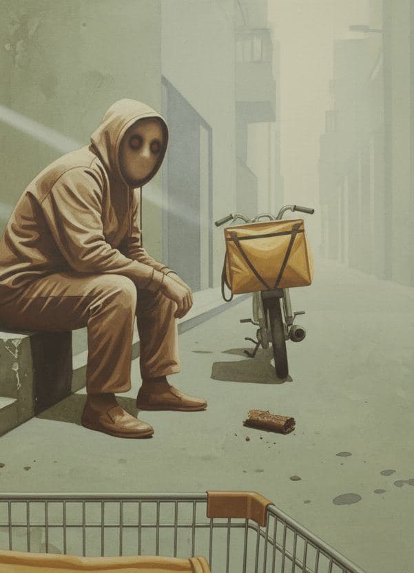SpeedyMeals Driver on Curb — Viktor Eklund · MODULAR one-of-a-kind original