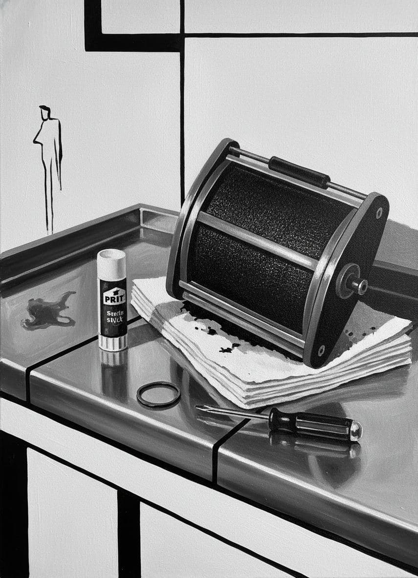 Sunday dawn, Charlottenburg ink screen — Viktor Eklund · MODULAR one-of-a-kind original