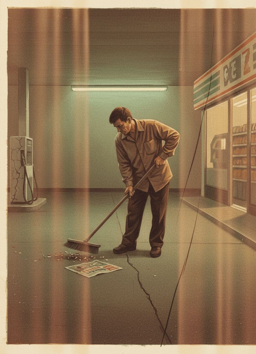 Sweeping the Convenience Store Forecourt — Yuko Shimizu-Tachibana · MODULAR one-of-a-kind original