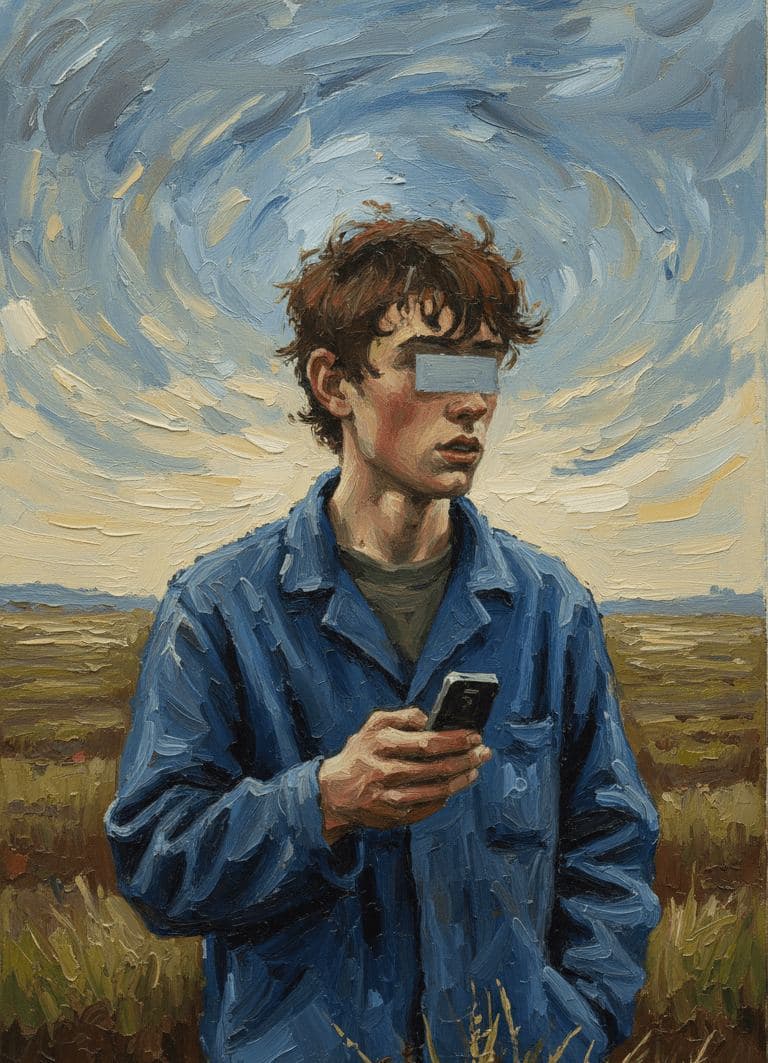 The Boy Holding a Phone — Rafał Zborowski · MODULAR one-of-a-kind original