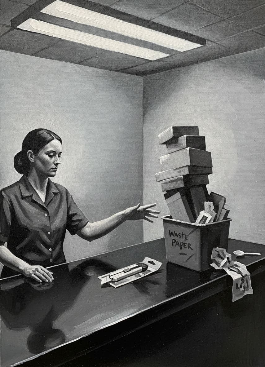 The Clerk Misfiling the Boxes — Viktor Eklund · MODULAR one-of-a-kind original