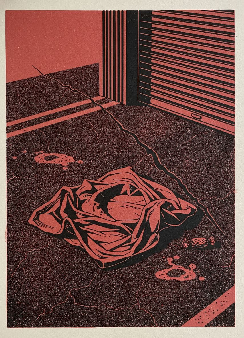 The Crumpled Percale and the Garage Door — Yuko Shimizu-Tachibana · MODULAR one-of-a-kind original